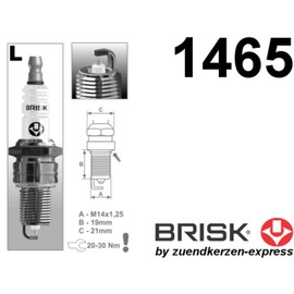 BRISK Silver LR17YS-9 1465 Spark Plugs Petrol LPG GPL CNG Car Gas (Pack of 4)