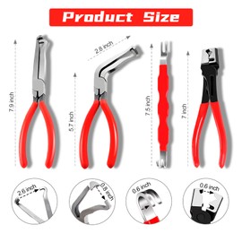 Electrical Disconnect Pliers Set – 11PCS Automotive Terminal Removal Tool Kit, Includes Straight & 60° Disconnect Pliers, Double-Ended Terminal Separator, Hose Clamp Plier & 8PCS Depinning Tools