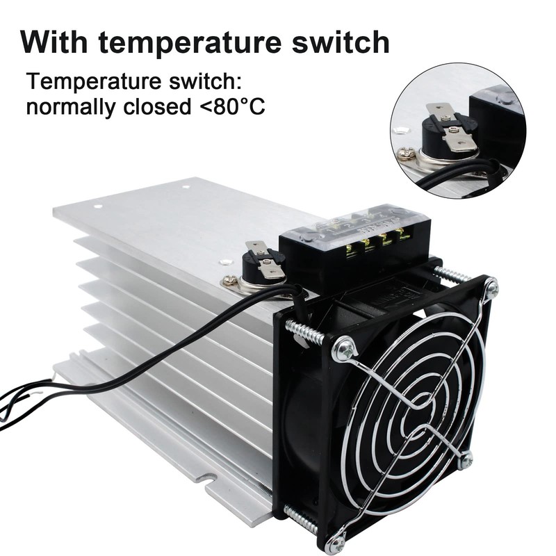LCLCTC SSR Heat Sink with 120v Fan for Three 3