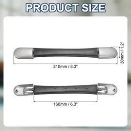 PATIKIL 8.29 Inches Luggage Handle Replacement, Plastic Pull Handle Grip with Washers and Screws for Luggage Toolbox Storage Box Case Repair - 9Pcs (Black)