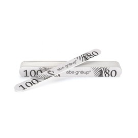 Aba Group Professional Nail File Set, Double-Sided Nail Files for Gel Nails, Standard Nail Files (4 mm), Pack of 10, Files for Gel Nails, Gradation 100/180, Nail Files, Straight Shape