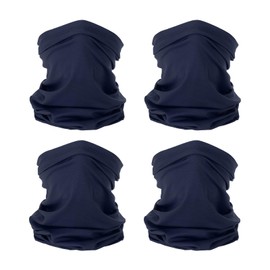 PATIKIL Neck Gaiter, 4 Pack Breathable Cooling Face Cover Scarf for Men and Women Sun Protection Outdoor Face Neck Cover for Cycling Running, Navy Blue