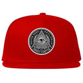 Illuminati Eye Triangle Snapback Hat Cap Red