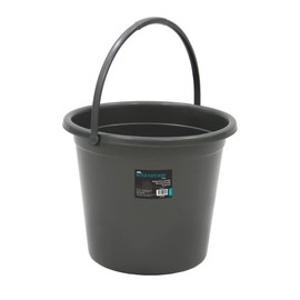 JVL 10 Litre Round Recycled Plastic Bucket, Grey