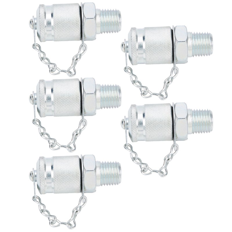 5Pcs Hydraulic Testing Adapter Thread Test Coupling Connectors Pressure Measuring