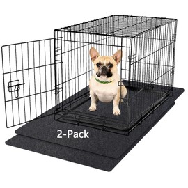 Dog Crate Kennel Pad Mat Liner, Dog Crate Mat for Training, Under Pet Cage Mat, Crate Tray to Protect Floors, Kennel Pad, Absorb, Waterproof, Non-Slip, Washable, Cut to Fit - 29" x 48"- 2 Pack