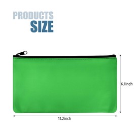 1 Pcs Money Bag with Zipper, 11x6 Inches Cash Wallet, Check Wallet, Receipt Organizer, Zippered Pouches for Cash Check Receipt Cosmetics (Green)