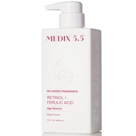 MEDIX Crema hidratante facial y loción corporal de retinol sin fragancia, tratamiento para el cuidado de la piel crepé | Crema reafirmante antienvejecimiento de retinol para objetivos de cara, piel crepé suelta, arrugas y líneas finas, 15 onzas líquidas