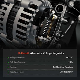 A-Premium Alternator Voltage Regulator Compatible with Toyota RAV4 2013-2018 2.5L, Corolla 2014-2019 1.8L, 12V B-Circuit 14 Vset