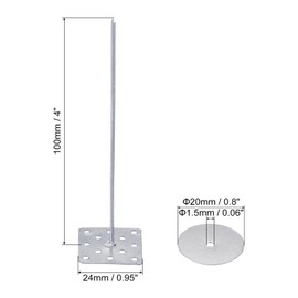 PATIKIL 4 Inch Perforated Insulation Pins with Round Washers, 50 Pack Aluminum Insulating Nails Wall Plug for Fixing Foam Boards to Wall or Ceiling