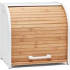 HOMEFULLY Bamboo Double Layer Bread Box for Kitchen Countertop, Roll