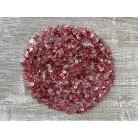 Strawberry Chips – Natural Mini Strawberry Stones, Crushed Undrilled Strawberry, Semi-Tumbled Genuine Strawberry (1/2 lb)