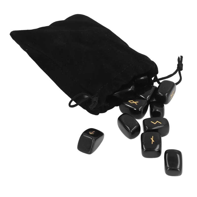 Rune Stones Ancient Rune Fine Workmanship Stylish Appearance Obsidian Material