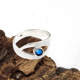 JEWELSTREZORO Labradorit Edelstein 925 Sterling Silber Band Ring Männer & Frauen alle Größen Handarbeit Jewerly TSR367BN_21 (67 (21.3))