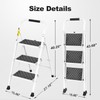 HBTower 3 Step Ladder,3 Step Stool for Adults Folding Step