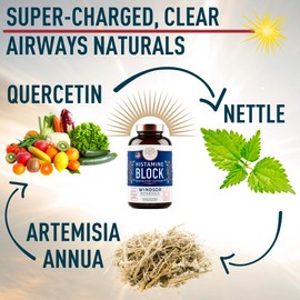Histamine Blocker for Allergies - Quercetin, Stinging Nettle Flavonoids Natural Antihistamine Tablets - Allergy Relief Supplements & Antihistamines for Adults - 60 Vegan Histamine Block Capsules