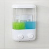 No-Drill Liquid Soap & Shampoo Dispenser with Empty Bottle Holder for Bathroom White