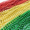 GIFTEXPRESS 72pcs Christmas Beads Necklaces Bulk, Metallic Red Gold Green
