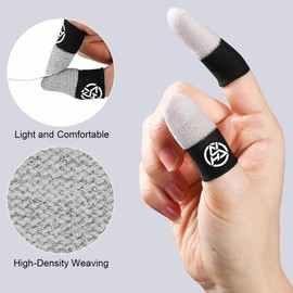 SIOPPKIK Pubg Mobile Gaming Finger Sleeves, Premium Gaming Finger Sleeves, High-Quality Conductive Carbon Fibre Material, Thumb Sleeves Suitable for Android iOS Mobile Game, Pack of 6