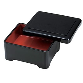 J-kitchens Don Heavy Elephant Foot Bowl Heavy Black Vermilion Lacquer 6.6 x 5.6 x 3.0 inches (16.8 x 14.3 x 7.6 cm)