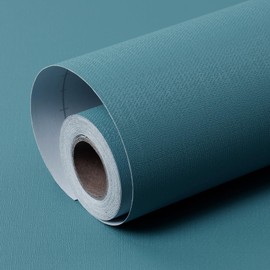 Amiya Teal Peel and Stick Wallpaper Solid Color Textured Contact Paper Pure Teal Self Adhesive Wallpaper Matte Removable Wall Paper Decorative Walls Decal Vinyl Roll 15.7"×400"