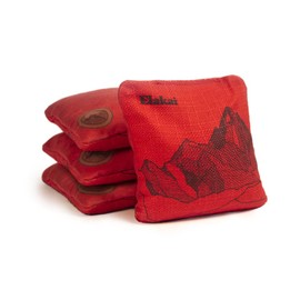Elakai Cornhole Bags All Weather Dual Sided Slick and Stick Regulation Size and Weight Set of 4 Red Lava 6 in x 6 in