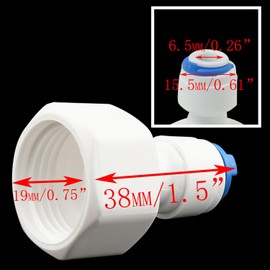 SJZBIN 4PCS White 1/4'' Tube to 1/2'' Female Quick Connect Female NPT Thread Adapter 1/4'' Female Thread to 1/2'' OD Push to Connect Plastic ro Fittings