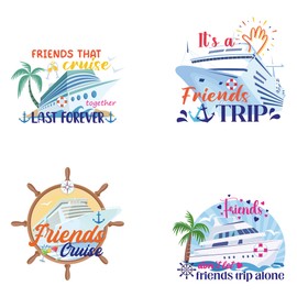 Friends Cruise Door Decorations Magnetic - 4 Pcs Large Cruise Door Magnets Ship Palm Tree Friends Trip Patterns Waterproof Stickers for Refrigerator Ship Door Magnets Cabin Stateroom Decor