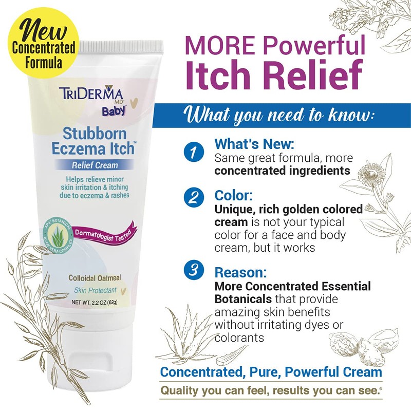 TriDerma Baby Stubborn Eczema Itch Relief Cream Soothing for Sensitive