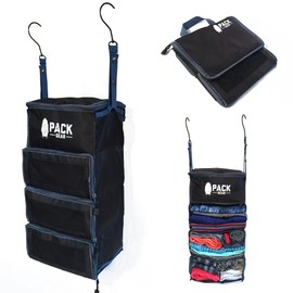 Pack Gear Hanging Carry-On Organizer - Our Standard Hanging Luggage Organizer Fits Any Carry On - Our Packing Cubes For Travel Use Mesh Windows to Make Finding Clothes Easy (Black, S)
