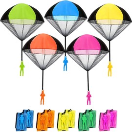 gotyou Hand werfen Fallschirm 10 Stück Fallschirm Spielzeug Kinder Outdoor Flugspielzeug Geschenk Fallschirmspringer Spiele Fallschirmspringer Werfen Wurf Parachute Spiele für Drauße