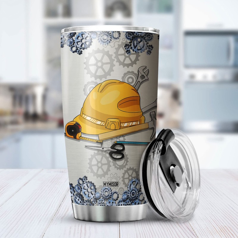 MYMISOR Engineer Tumbler For Men Nutrition Facts Mug With Lid