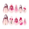 24 Pcs Nude Pink Press on Nails Short Almond Nail