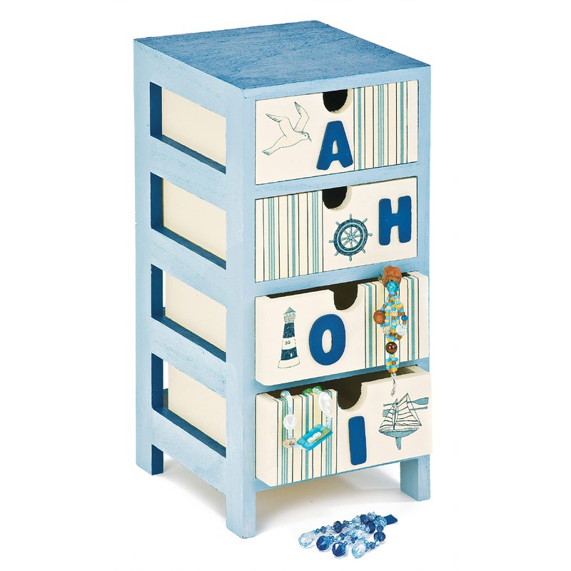Wooden Chest of Storage Drawer Tower with 4 Drawers