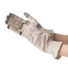 【絹屋】100% Silk Smartphone Compatible Short Gloves (4381), Sand