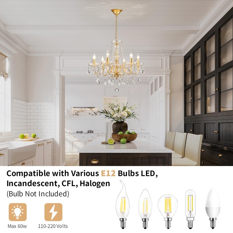 Crystal Chandelier Light Fixture, Modern K9 Crystal Chandeliers for Dining