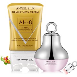 AH-8 Firming Neck Cream & Eye Cream Bundle, Electric Massage Eye Cream for Dark Circle, Neck Cream for Firm and Smooth of Fine Lines, Deep Moisturizing Skincare, Tightening & Revitalizing