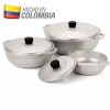 IMUSA 3-Piece Natural Cast Aluminum Dutch Oven Set Oven Safe