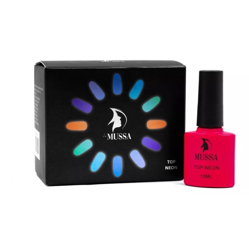 Lé Mussa Top Efecto Neón Para Uñas Semipermanente Brilla De