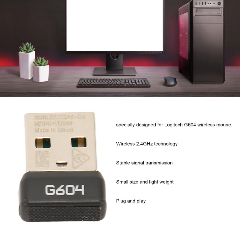 G604 USB Receiver, 2.4G Wireless Adapter for G604 Mouse, Stable