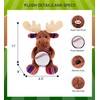 DolliBu Sitting Brown Moose Stuffed Animal with Baseball Plush –