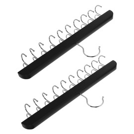 iplusmile 2pcs Closet Organizer Hanger with Hooks Foldable Design for Tank Tops Bras and Scarves Space Saving Storage for Home Dorm and Apartment Black