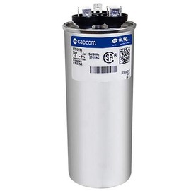 GE - 50 + 7.5 uF MFD x 370 VAC Genteq Replacement Dual Capacitor Round # C35075R/97F9971