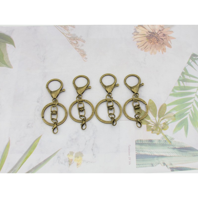 20sets Lobster Claw Clasps Hook with Flat Split Keychain Ring