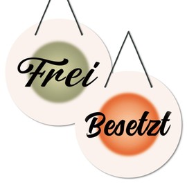 Putuo Decor PVC Status Sign Free/Occupied - Round Double-Sided Door Sign for Toilet, Office, Meeting Room