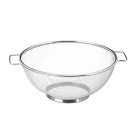 Set of 3 Stainless Steel Fine Mesh Colander with Handles and Ring Base, Dishwasher Safe, 26 cm Diameter, Silver