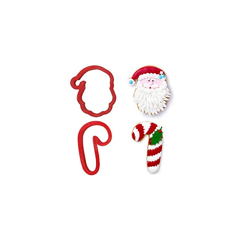 Decora 0255068 Plastic Cookie Cutter Santa Claus and Sugar Stick