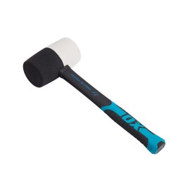 OX TOOLS Combination Rubber Mallet - Non-marking Rubber Mallet Hammer with Fiberglass Handle | Multi-Color & 24-Ounce