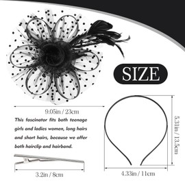 Fascinators Hats for Women Kentucky Derby Tea Party Hat Wedding Mesh Ribbons Cocktail Fancy Flower Feathers Fascinator Clip