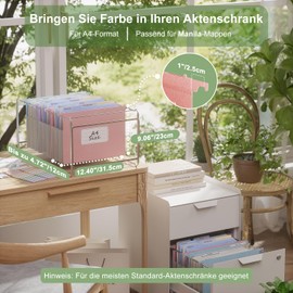 EcoStash A4 Suspension Files, Pack of 3 Recycled Wheat Straw Hanging File Folders with Index for School Personnel File Office Hanging Folder